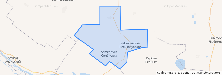 Mapa de ubicacion de Великорусское сельское поселение.