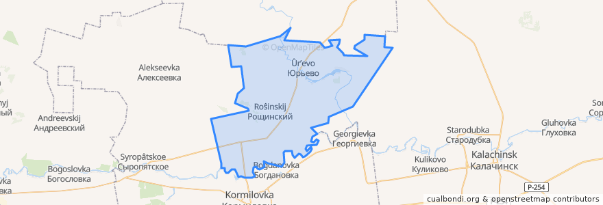 Mapa de ubicacion de Юрьевское сельское поселение.