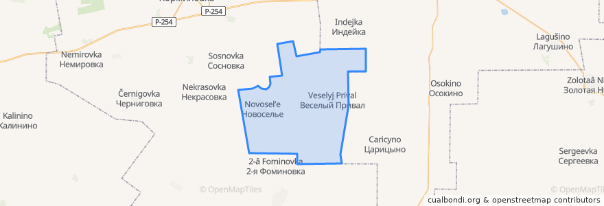 Mapa de ubicacion de Новосельское сельское поселение.