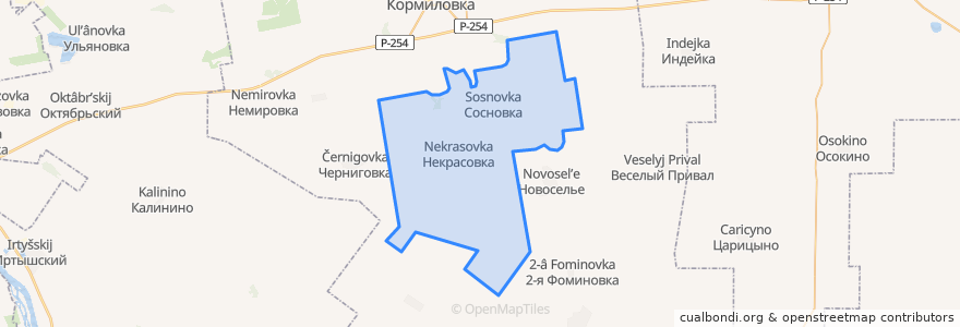 Mapa de ubicacion de Некрасовское сельское поселение.