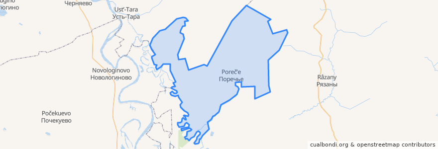 Mapa de ubicacion de Пореченское сельское поселение.