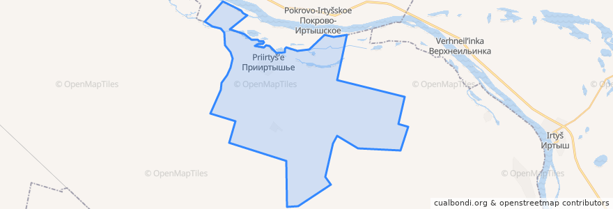 Mapa de ubicacion de Прииртышское сельское поселение.