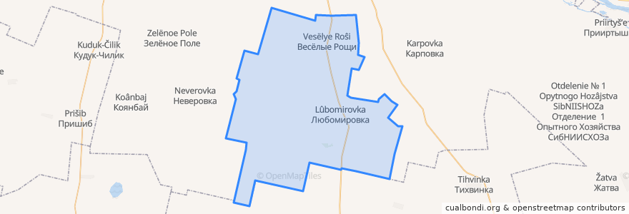 Mapa de ubicacion de Любомировское сельское поселение.