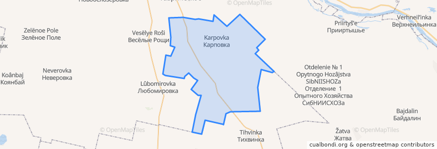 Mapa de ubicacion de Карповское сельское поселение.