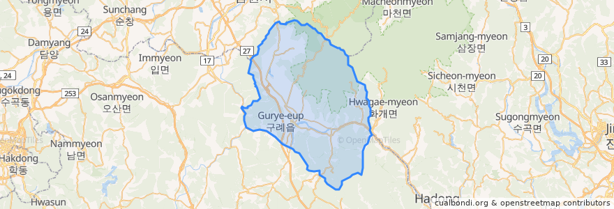 Mapa de ubicacion de 구례군.