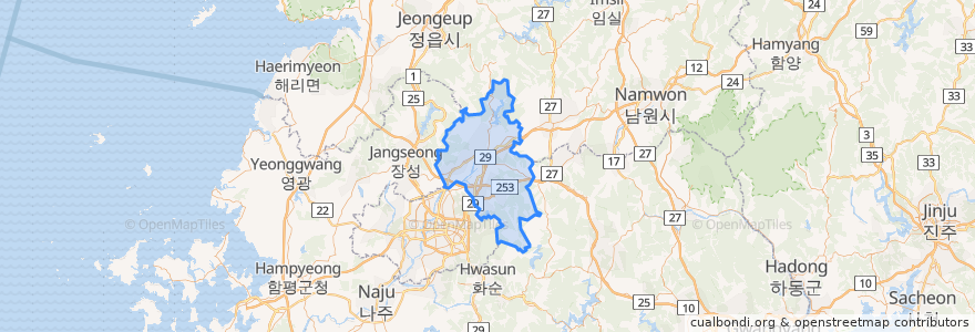 Mapa de ubicacion de 潭陽郡.