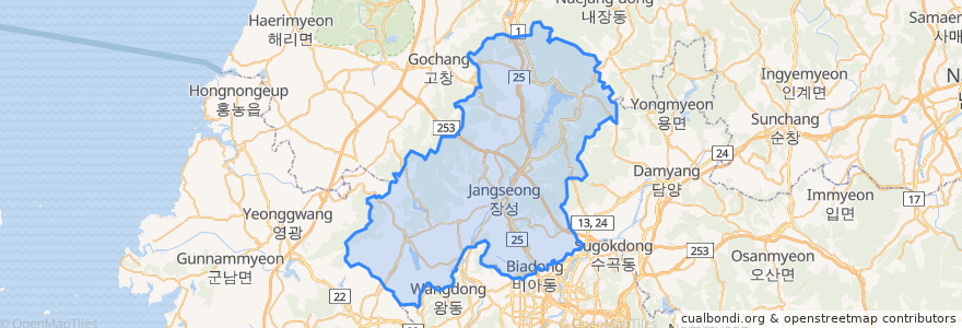 Mapa de ubicacion de 長城郡.