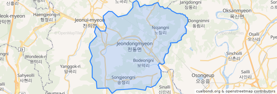 Mapa de ubicacion de 全東面.