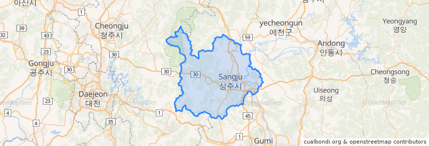 Mapa de ubicacion de 尚州市.