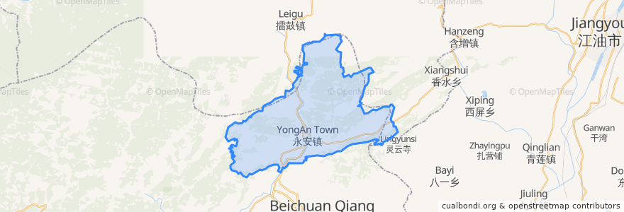 Mapa de ubicacion de 永安镇.