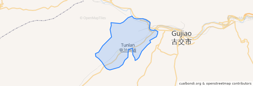 Mapa de ubicacion de Tunlan Subdistrict.