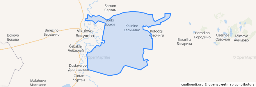 Mapa de ubicacion de Калининское сельское поселение.