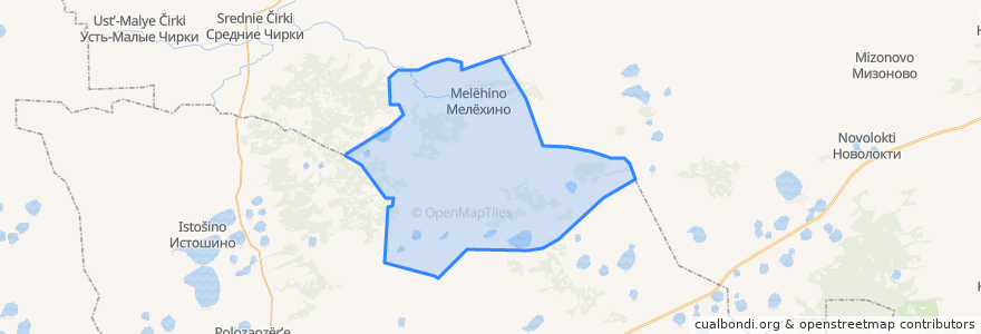 Mapa de ubicacion de Мелехинское сельское поселение.