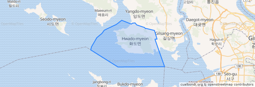 Mapa de ubicacion de Hwado-myeon.