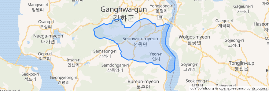 Mapa de ubicacion de 선원면.