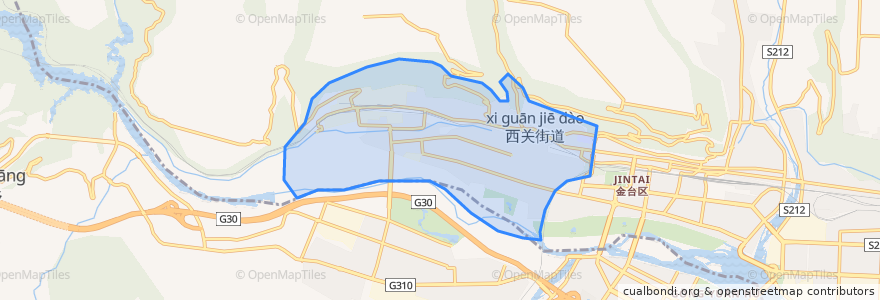 Mapa de ubicacion de Xiguan.