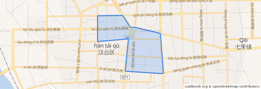 Mapa de ubicacion de Dongdajie Subdistrict.