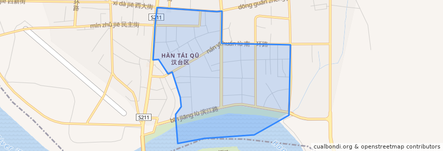 Mapa de ubicacion de Zhongshanjie Subdistrict.