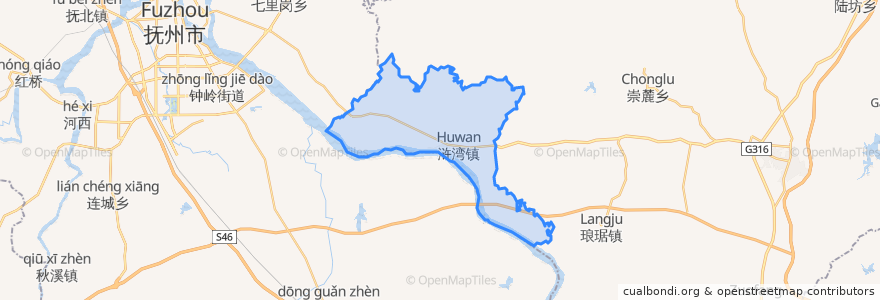 Mapa de ubicacion de 浒湾镇.