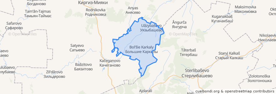 Mapa de ubicacion de Большекаркалинский сельсовет.