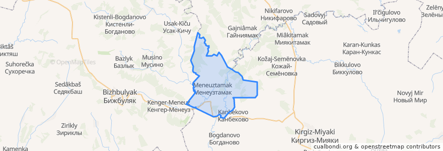 Mapa de ubicacion de Менеузтамакский сельсовет.