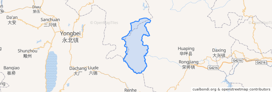 Mapa de ubicacion de 通达傈僳族乡.