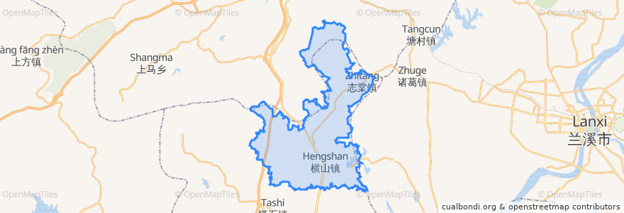 Mapa de ubicacion de 横山镇.