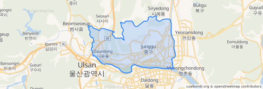 Mapa de ubicacion de Jung-gu.