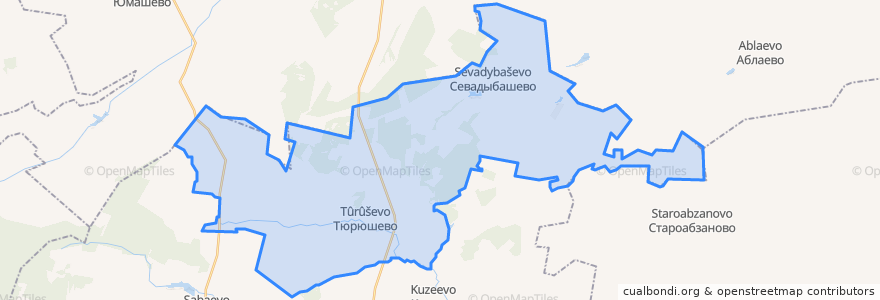 Mapa de ubicacion de Тюрюшевский сельсовет.