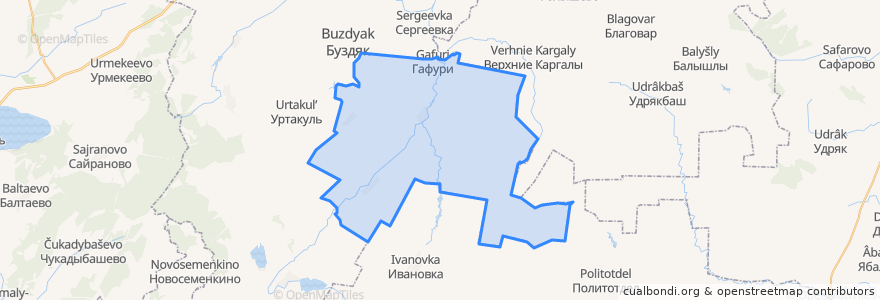 Mapa de ubicacion de Гафурийский сельсовет.