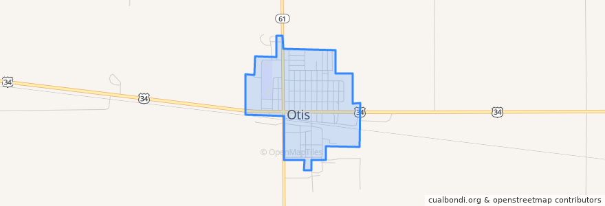 Mapa de ubicacion de Otis.
