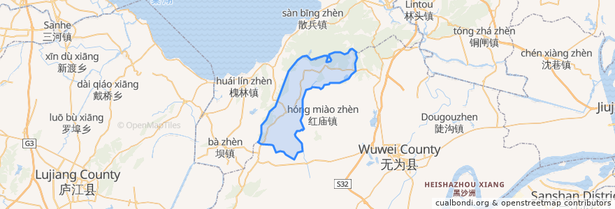 Mapa de ubicacion de Yanqiao.