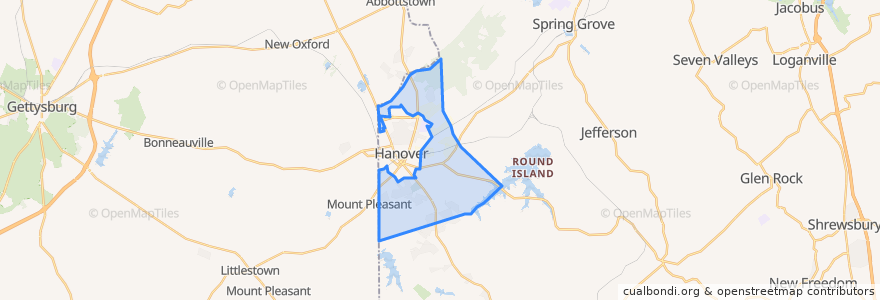 Mapa de ubicacion de Penn Township.