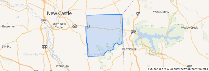 Mapa de ubicacion de Slippery Rock Township.