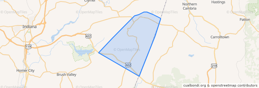 Mapa de ubicacion de Pine Township.