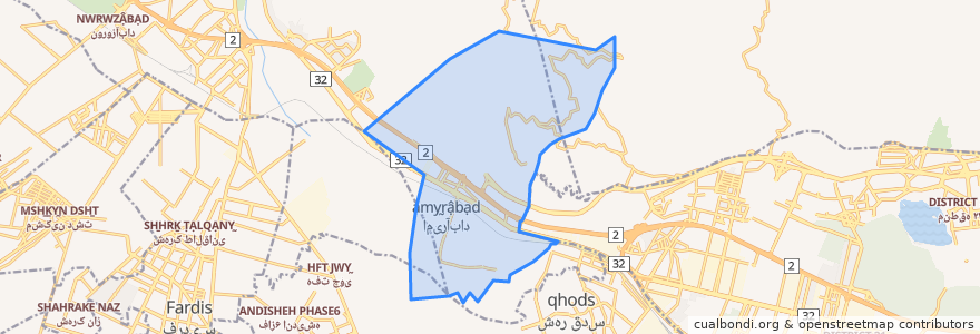 Mapa de ubicacion de Garmdarreh.
