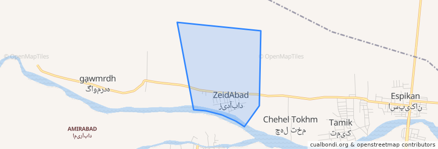 Mapa de ubicacion de ZeidAbad.