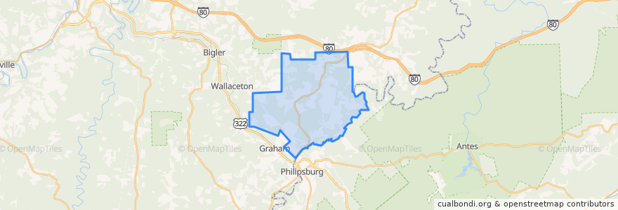 Mapa de ubicacion de Morris Township.