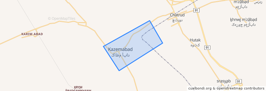 Mapa de ubicacion de شهر کاظم آباد.