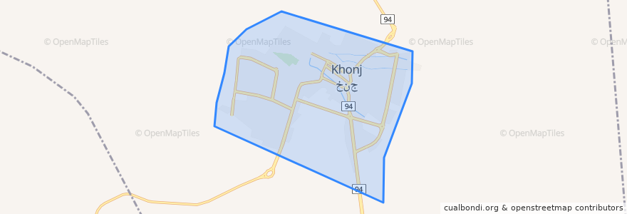 Mapa de ubicacion de Khonj.