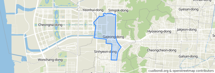 Mapa de ubicacion de Gajeong 1(il)-dong.