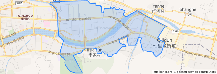 Mapa de ubicacion de 七里墩街道.