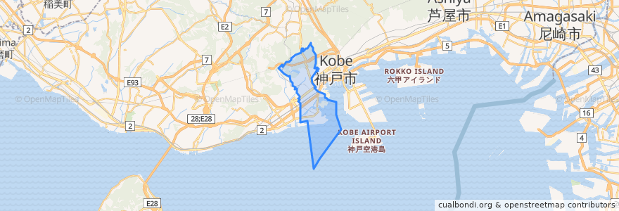 Mapa de ubicacion de Hyogo Ward.
