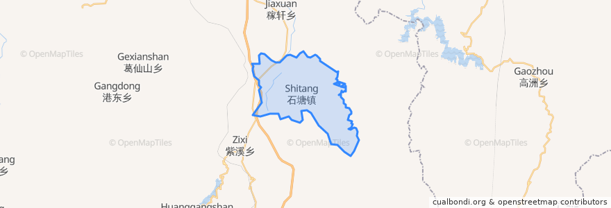 Mapa de ubicacion de Shitang.