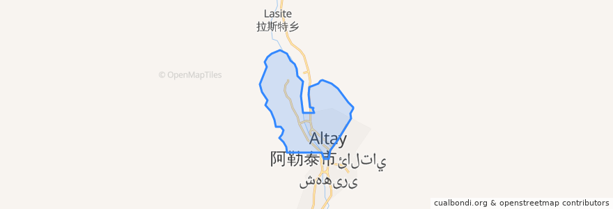 Mapa de ubicacion de 金山路街道 التىن تاۋ جولى ءمالى باسقارماسى.