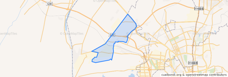 Mapa de ubicacion de Wangjiagou Subdistrict.