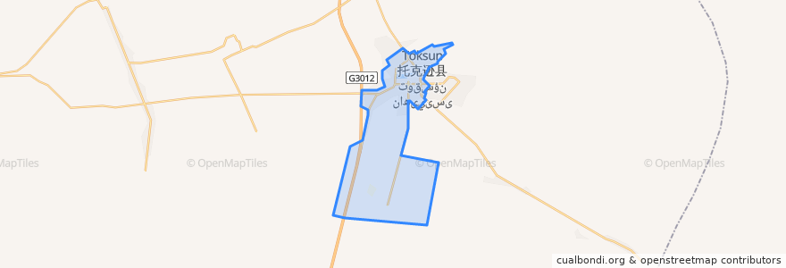 Mapa de ubicacion de 托克逊镇 توقسۇن بازىرى‎.