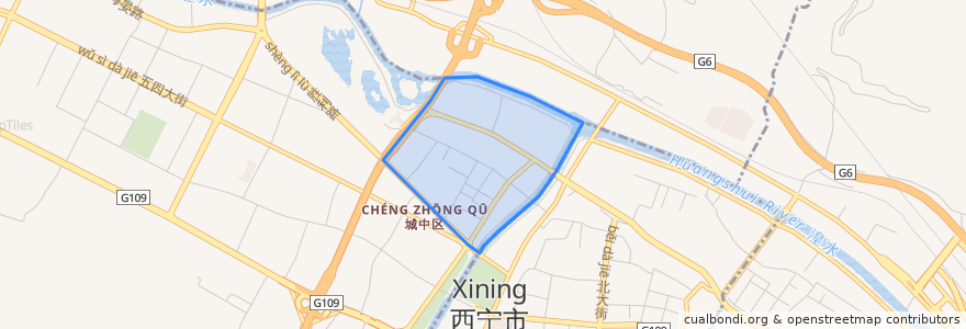 Mapa de ubicacion de Xinghailu Subdistrict.