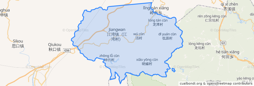 Mapa de ubicacion de Jiangwan.