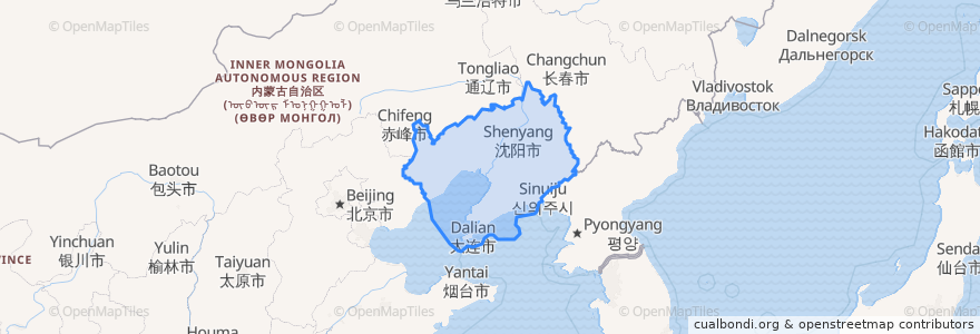 Mapa de ubicacion de 랴오닝성.